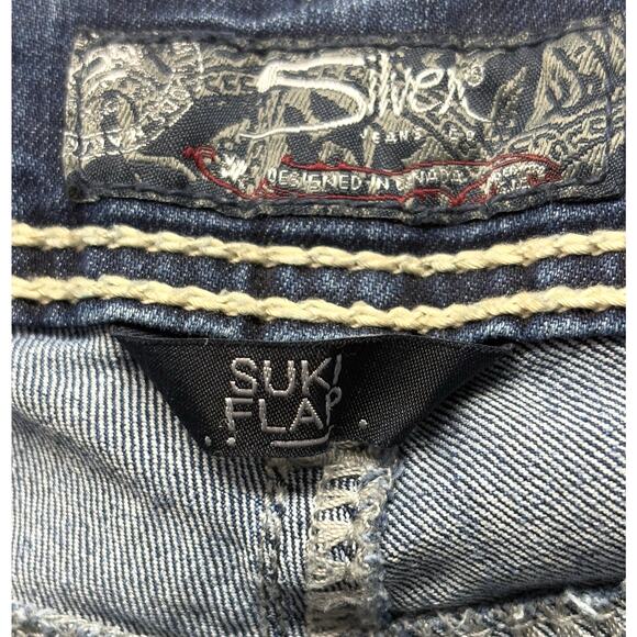 Silver Jeans Suki Flap Low Rise Boot Cut Stitched Medium Wash Women's Size 29 32 - Picture 6 of 8